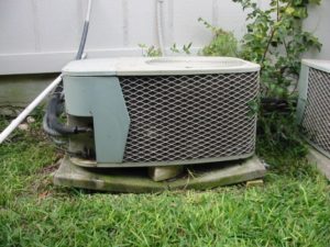 Air Conditioner with Cracked Support Slab