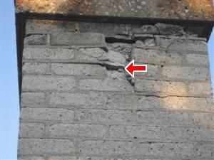 Water Damage to Masonry Chimney
