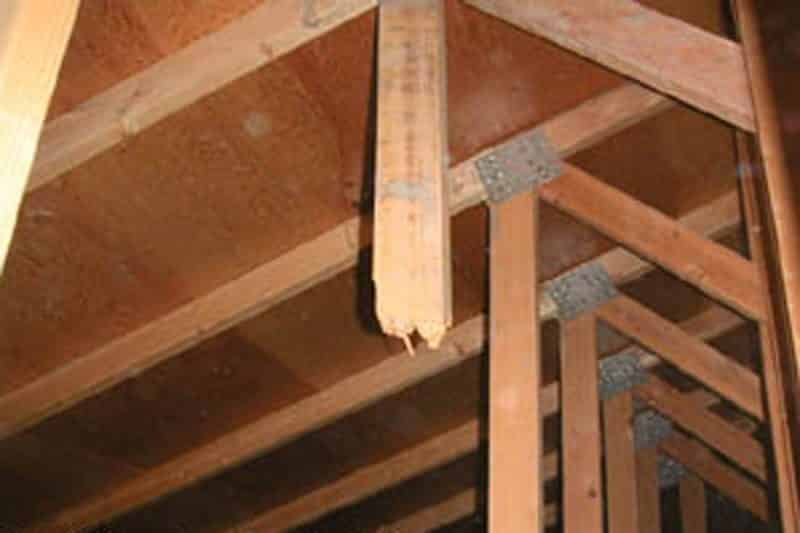 Damaged Engineered Roof Truss Damaged Engineered Roof Truss