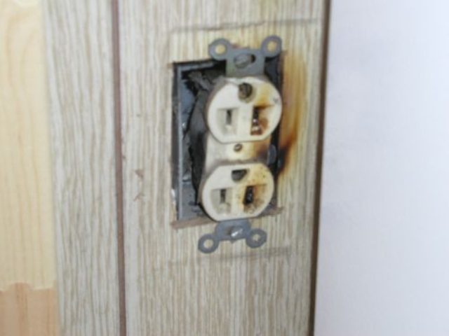 Electrical Outlet requires replacement and electrical wires inspected