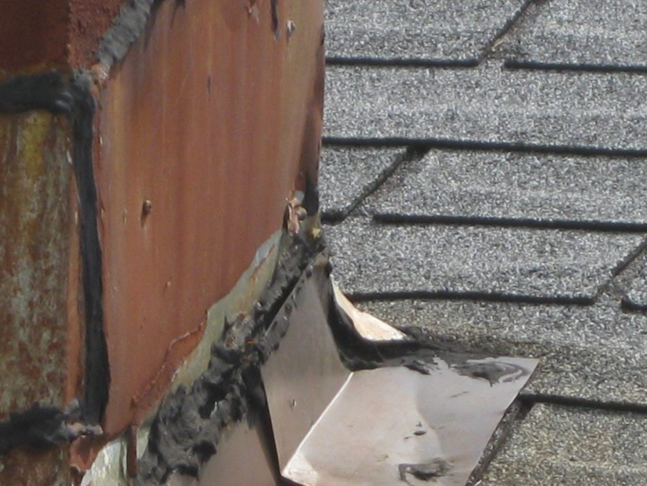 Chimney Flashing is Leaking found by Barrie's WETT Certified Inspections