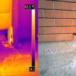 Water Leak Visible Behind Brick Wall found by Barrie Home Inspections