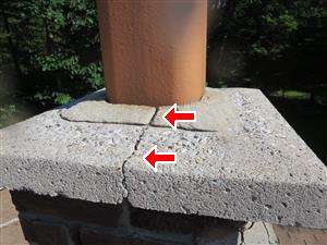 Chimney Cap & Seal are both cracked found by Barrie WETT Inspections