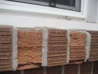 Spalled Brick Finish on Window Sill