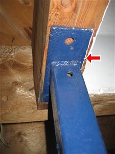 Structural Support not Secured found by Barrie Home Inspections