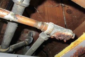 Common Home Inspection Defect - Galvanized-Plumbing-Pipe-is-Starting-to-Leak