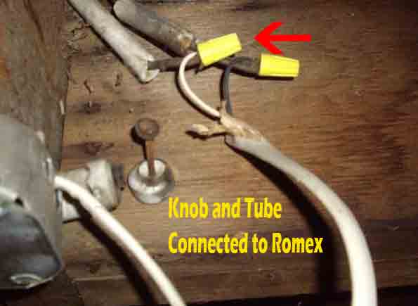 Knob-Tube-Connected-to-Romex Knob-Tube-Connected-to-Romex